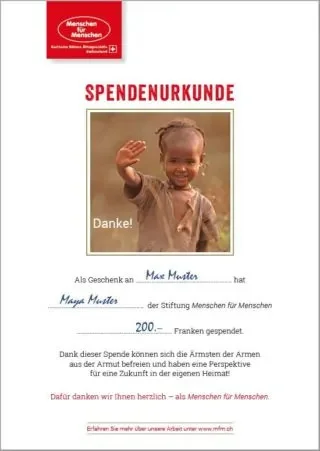 Spendenurkunde