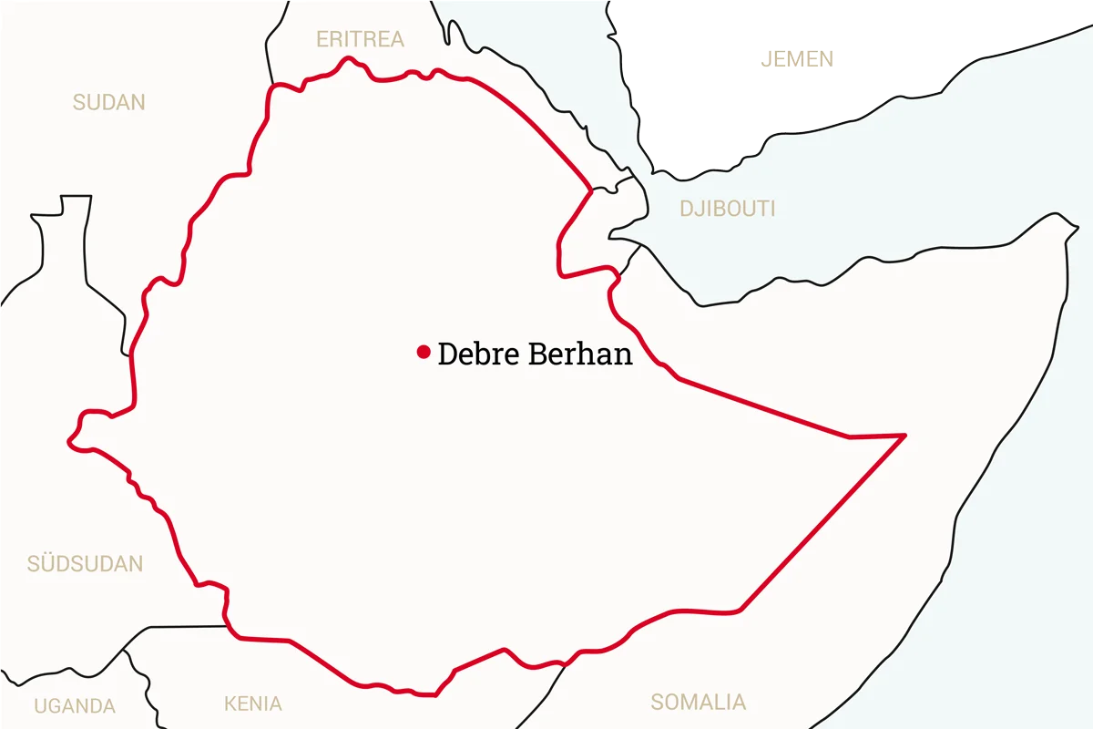 Landkarten_Projektkarte Debre Berhan | Stiftung Menschen für Menschen Projektkarte Debre Berhan