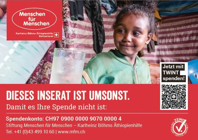 Inserat: "Dieses Inserat ist umsonst. Damit es Ihre Spende nicht ist."