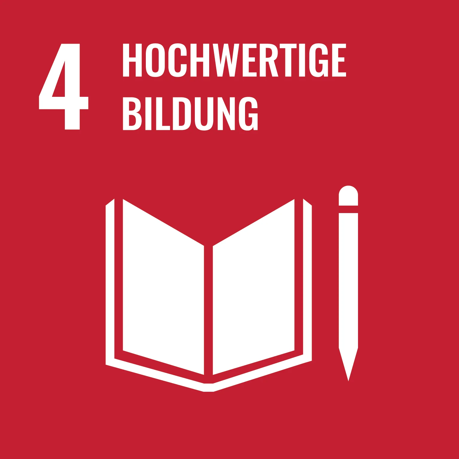 Ziele für nachhaltige Entwicklung: SDG 4 "Hochwertige Bildung" SDG 4-Icon "Hochwertige Bildung"