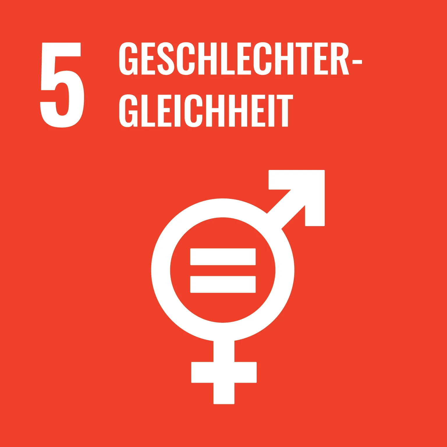 Ziele für nachhaltige Entwicklung: SDG 5 "Geschlechtergleichheit" SDG 5-Icon "Geschlechtergleichheit"