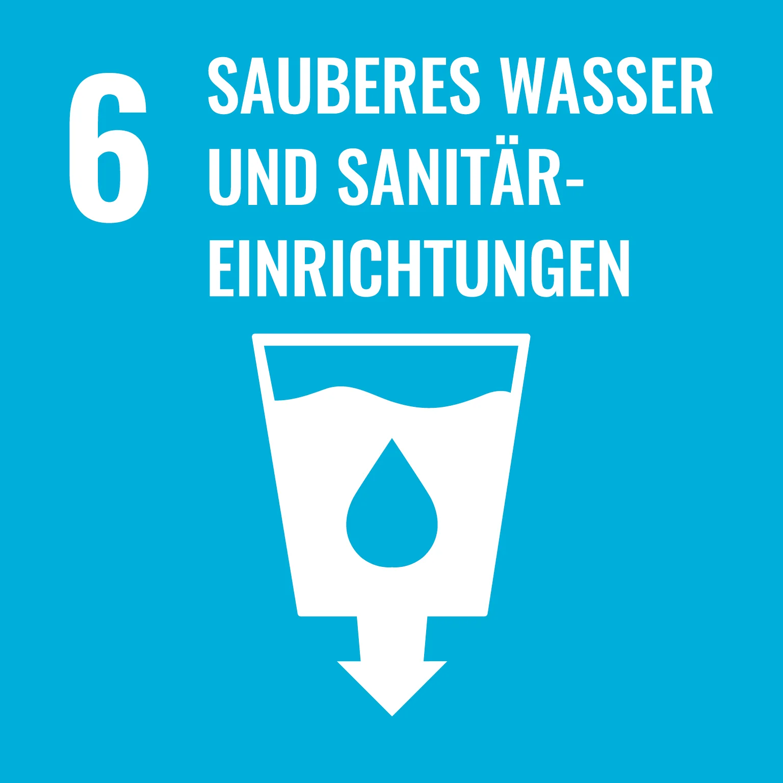 Ziele für nachhaltige Entwicklung: SDG 6 "Sauberes Wasser und Sanitäreinrichtungen" SDG 6-Icon "Sauberes Wasser und Sanitäreinrichtungen"