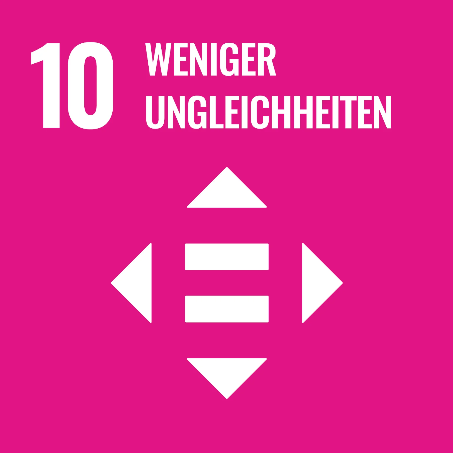 Ziele für nachhaltige Entwicklung: SDG 10 "Weniger Ungleichheit" SDG 10-Icon "Weniger Ungleichheit"