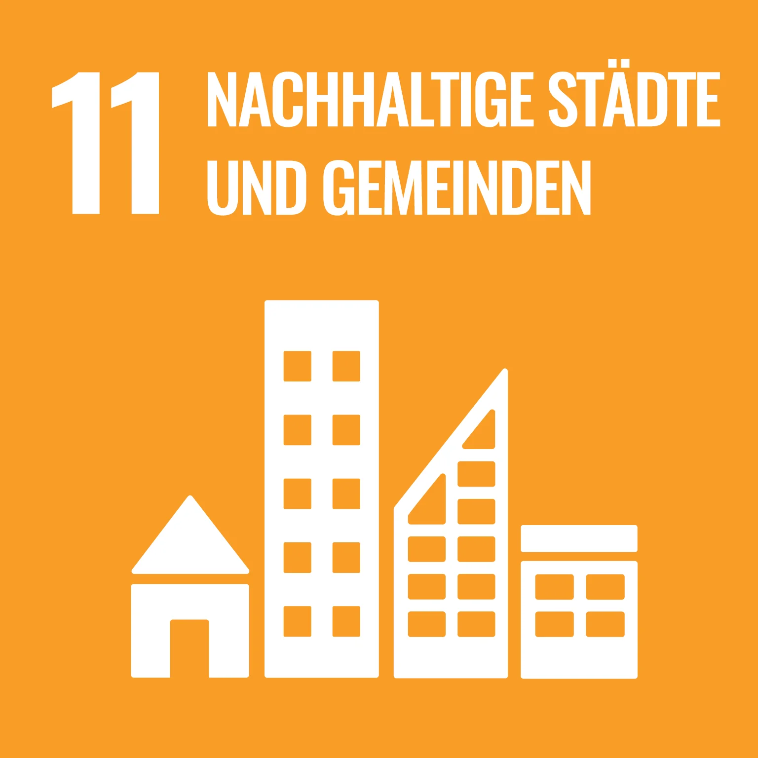 Ziele für nachhaltige Entwicklung: SDG 11 "Nachhaltige Städte und Gemeinden" SDG 11-Icon "Nachhaltige Städte und Gemeinden"