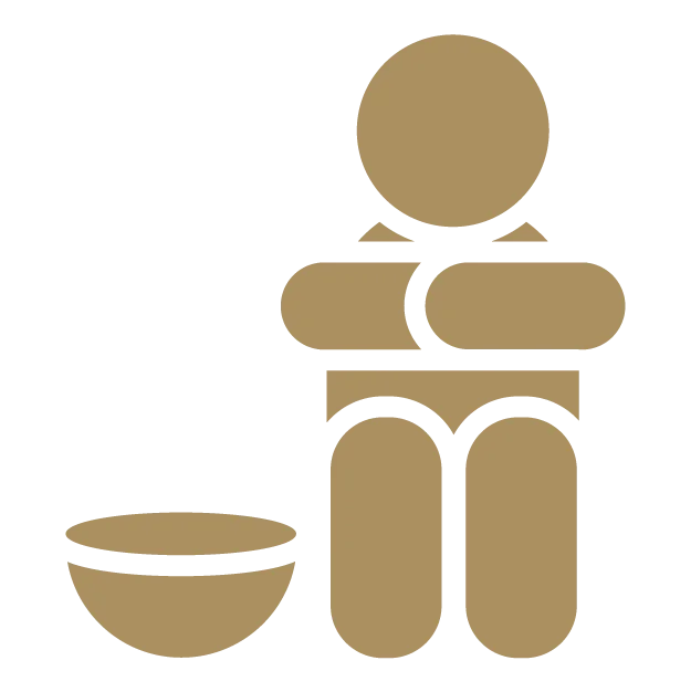 MfM-Icon Hunger | Stiftung Menschen für Menschen Icon: Kind neben leerem Teller